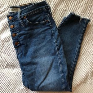 Madewell Petite 10” High-Rise Button Front Jeans